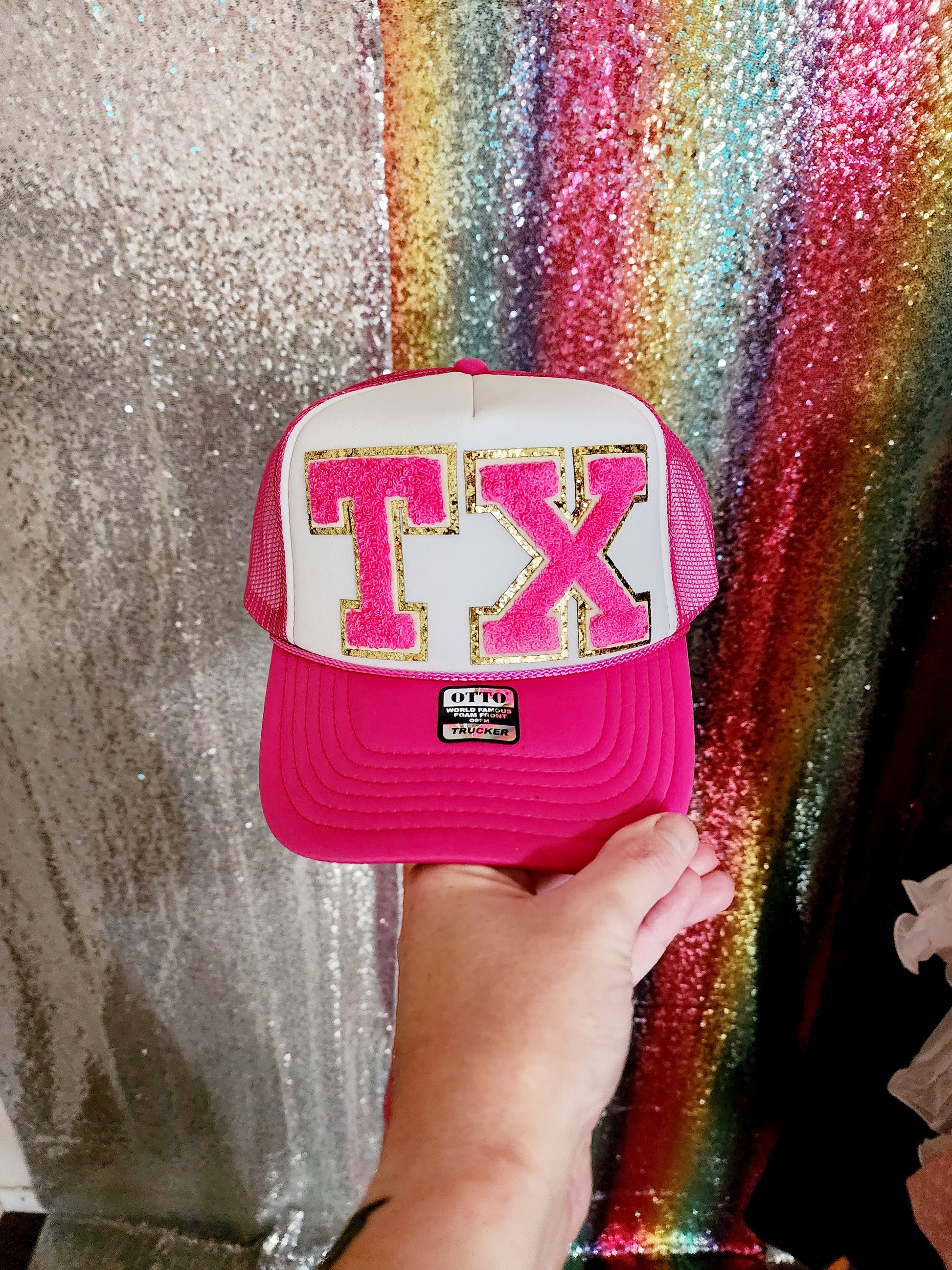 Texas trucker hat. Hot pink.