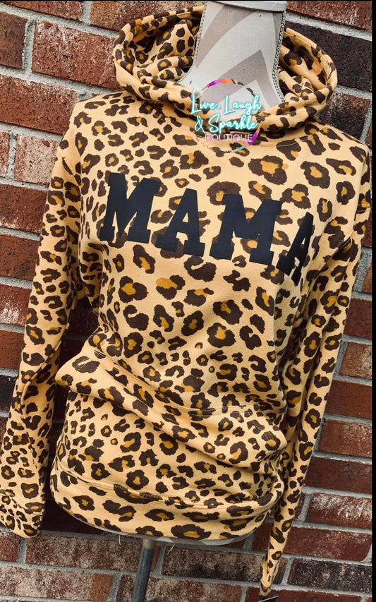Mama Leopard Print Hoodie