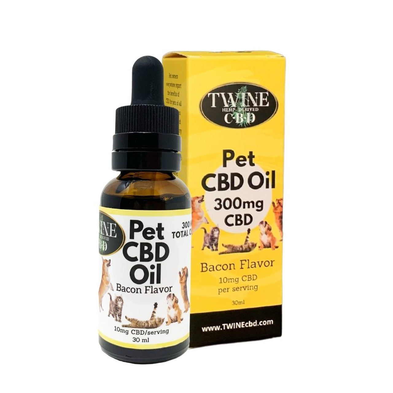 300mg Pet CBD Oil for Dogs or Cats 99% Pure Organic CBD Isolate THC Free 30ml Bottle Bacon