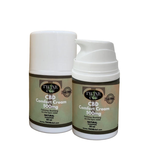 500mg CBD Topical Cream 99% Pure Organic CBD Isolate THC Free 50ml-Unscented Natural