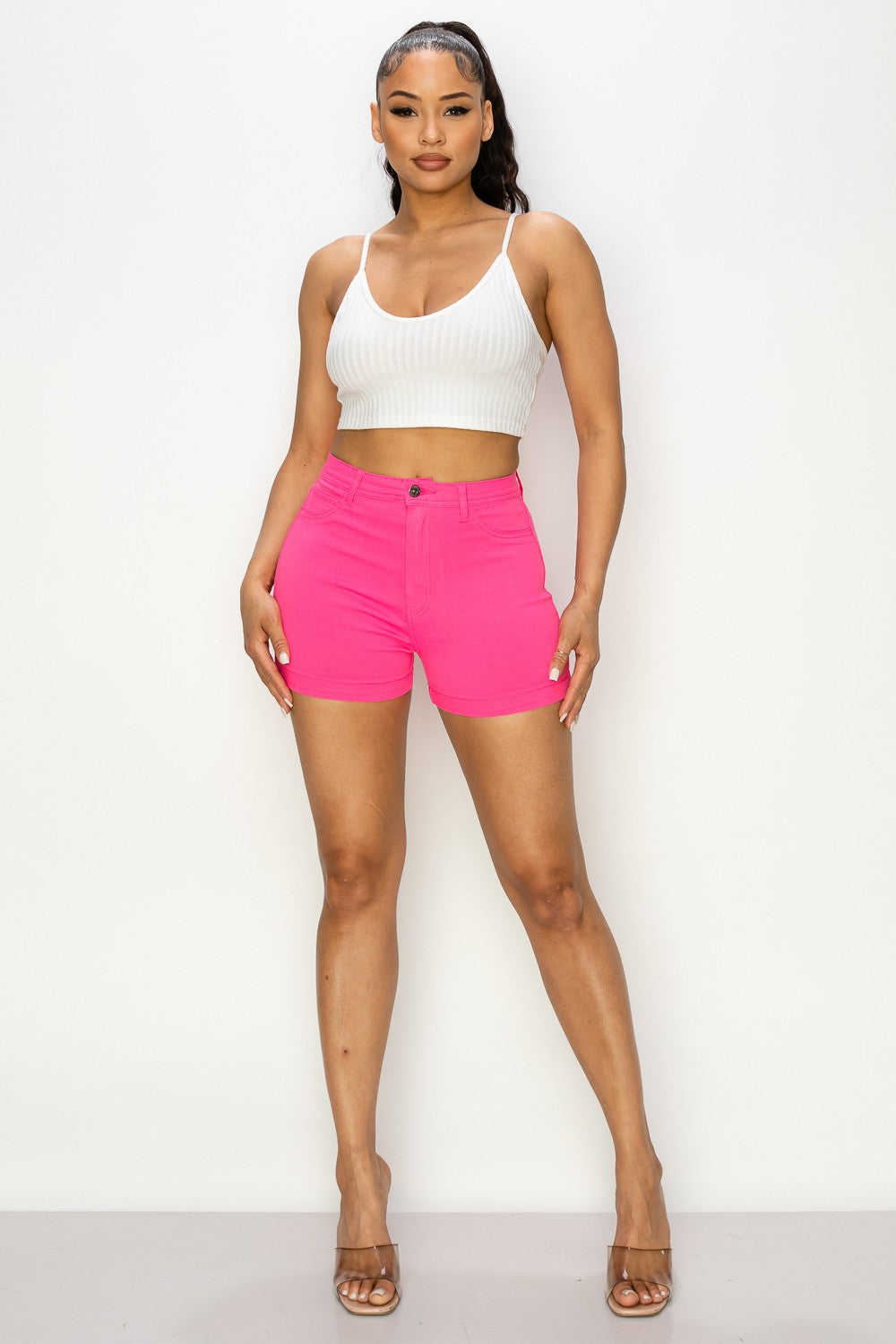 High Waisted Super Stretch Neon Shorts