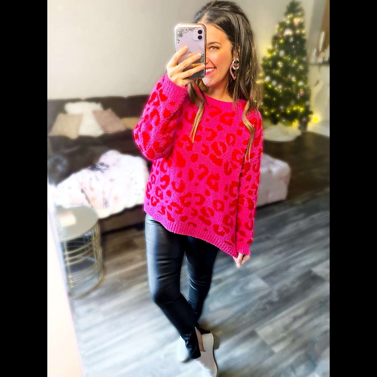The Penelope Pink Leopard Sweater