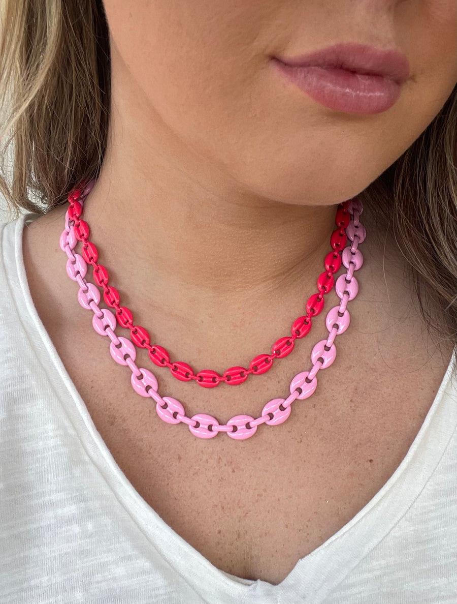 Bright Pink Mini Pig Nose Necklace