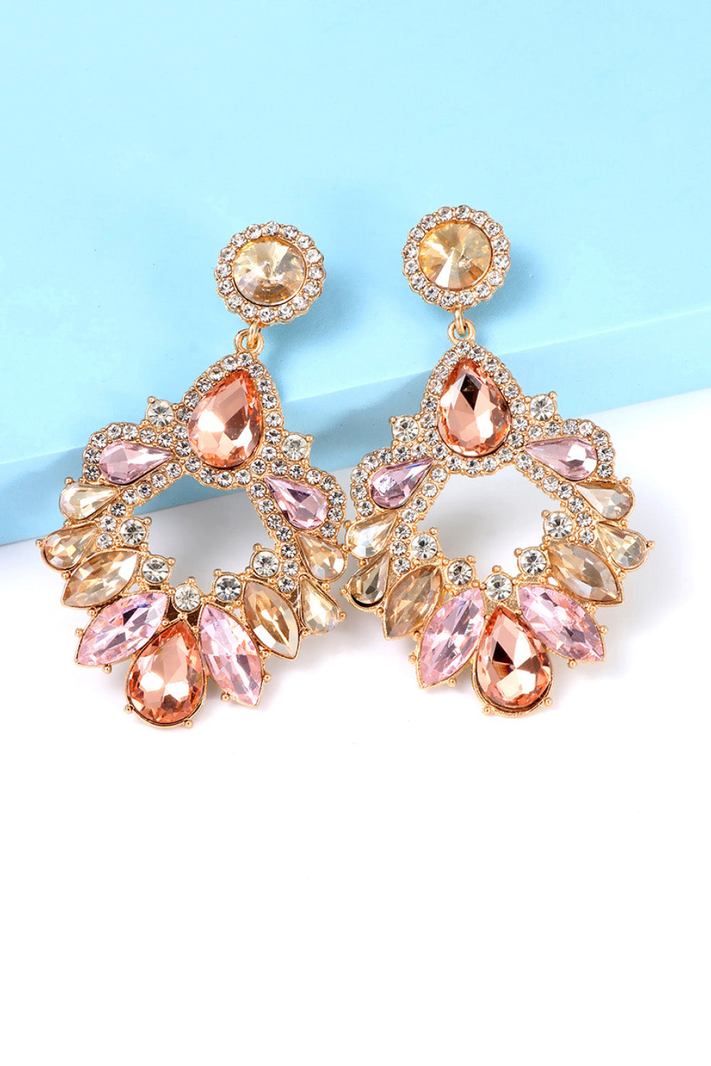 Glass Stone Dangle Earrings