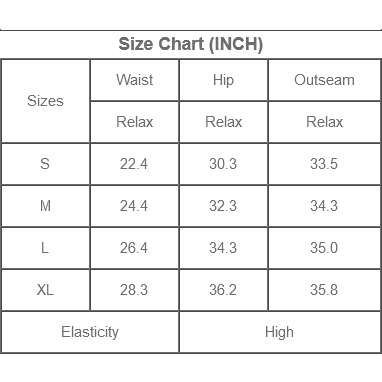 Size chart.