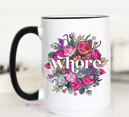 W Floral Mug